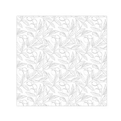 Organic Olive Leaves Pattern Hand Drawn Black And White Small Satin Scarf (square) by genx