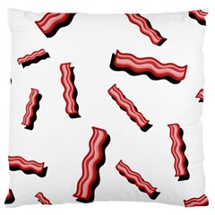 Funny Bacon Slices Pattern Infidel Red Meat Large Cushion Case (two Sides) by genx