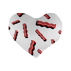 Funny Bacon Slices Pattern Infidel Red Meat Standard 16  Premium Heart Shape Cushion  by genx