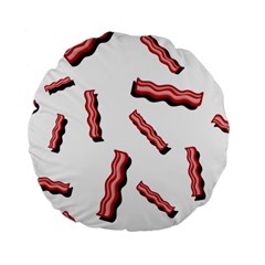 Funny Bacon Slices Pattern Infidel Red Meat Standard 15  Premium Flano Round Cushion  by genx