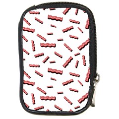 Funny Bacon Slices Pattern Infidel Red Meat Compact Camera Leather Case by genx