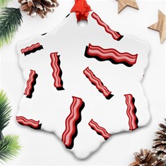 Funny Bacon Slices Pattern Infidel Red Meat Snowflake Ornament (two Sides) by genx