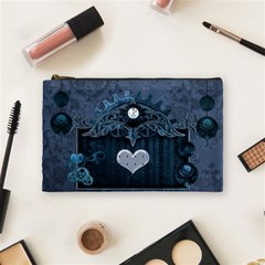 Elegant Heart With Steampunk Elements Cosmetic Bag (medium) by FantasyWorld7