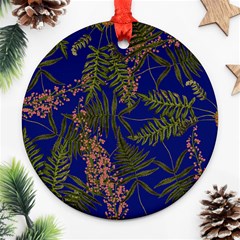 Fern Blue Ornament (round) by snowwhitegirl