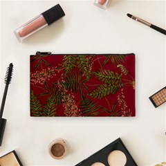 Fern Red Cosmetic Bag (small) by snowwhitegirl