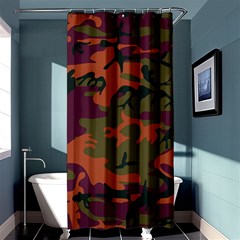 Camouflage Orange Shower Curtain 36  X 72  (stall)  by snowwhitegirl