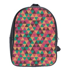 Retro Orange Green Geometric Pattern School Bag (large) by snowwhitegirl