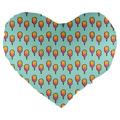 Cotton Candy Pattern Aqua 3d Large 19  Premium Flano Heart Shape Cushions by snowwhitegirl