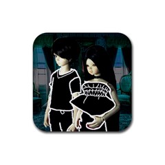 Dolls In Living Room Rubber Coaster (square)  by snowwhitegirl