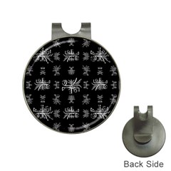 Black And White Ethnic Design Print Hat Clips With Golf Markers by dflcprintsclothing