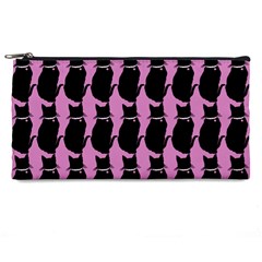 Cat Silouette Pattern Pink Pencil Cases by snowwhitegirl