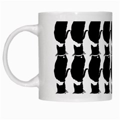 Cat Silouette Pattern White Mugs by snowwhitegirl