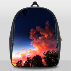 Deep Blue Sunset School Bag (large) by okhismakingart