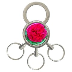 Folded Red Rose 3-ring Key Chains