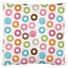 Donut Pattern With Funny Candies Large Cushion Case (two Sides) by genx