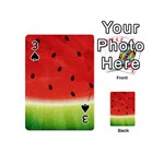 Juicy Paint texture Watermelon red and green watercolor Playing Cards 54 (Mini) Front - Spade3