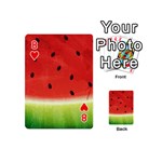 Juicy Paint texture Watermelon red and green watercolor Playing Cards 54 (Mini) Front - Heart8