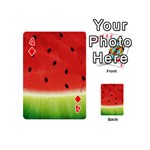 Juicy Paint texture Watermelon red and green watercolor Playing Cards 54 (Mini) Front - Diamond4