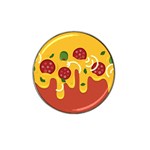 Pizza Topping funny modern yellow melting cheese and pepperonis Hat Clip Ball Marker Front