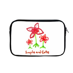 Flowers And Cute Phrase Pencil Drawing Apple Macbook Pro 13  Zipper Case by dflcprintsclothing