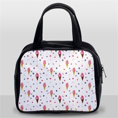 Ice Cream Cones Watercolor With Fruit Berries And Cherries Summer Pattern Classic Handbag (two Sides) by genx