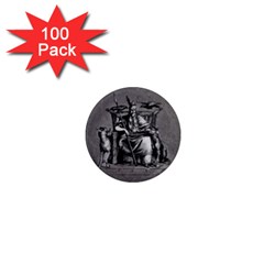 Odin On His Throne With Ravens Wolf On Black Stone Texture 1  Mini Magnets (100 Pack)  by snek