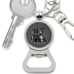 Odin On His Throne With Ravens Wolf On Black Stone Texture Bottle Opener Key Chains by snek