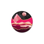 Pink and black abstract mountain landscape Golf Ball Marker (4 pack) Front