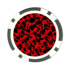 Black And Red Leopard Style Paint Splash Funny Pattern Poker Chip Card Guard by yoursparklingshop