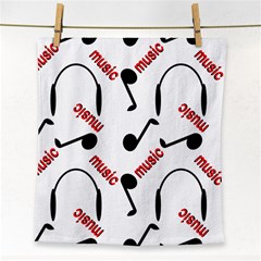 Music Letters Word Headphones Note Face Towel by HermanTelo