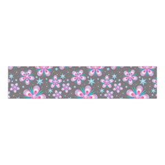 Seamless Pattern Flowers Pink Velvet Scrunchie by HermanTelo