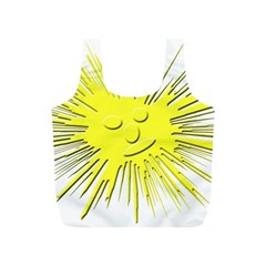 Smilie Sun Emoticon Yellow Cheeky Full Print Recycle Bag (s) by HermanTelo