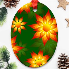 Flower Pattern Floral Non Seamless Oval Ornament (two Sides) by Pakrebo