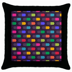 Background Colorful Geometric Throw Pillow Case (black) by HermanTelo