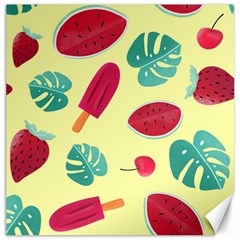 Watermelon Leaves Strawberry Canvas 20  X 20  by Pakrebo