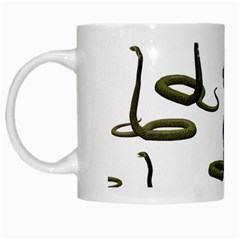 Snake Cobra Reptile Poisonous White Mugs by HermanTelo