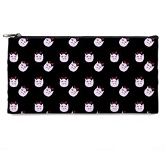 Lazy Bat On Black Pattern Pencil Cases by snowwhitegirl