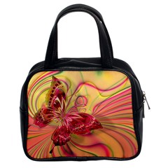 Arrangement Butterfly Pink Classic Handbag (two Sides) by HermanTelo