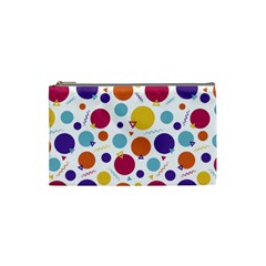 Background Polka Dot Cosmetic Bag (small) by HermanTelo