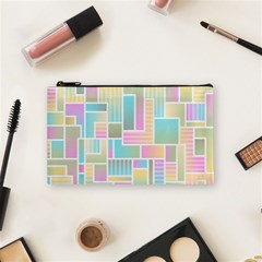 Color Blocks Abstract Background Cosmetic Bag (small) by HermanTelo