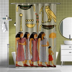 Egyptian Paper Women Child Owl Shower Curtain 48  X 72  (small)  by Sapixe