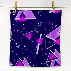 Purple Blue Geometric Pattern Face Towel by HermanTelo