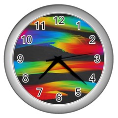 Colorful Background Wall Clock (silver) by Sapixe