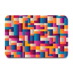 Abstract Geometry Blocks Plate Mats by Bajindul