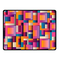 Abstract Background Geometry Blocks Double Sided Fleece Blanket (small)  by Bajindul