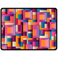 Abstract Background Geometry Blocks Double Sided Fleece Blanket (large)  by Bajindul