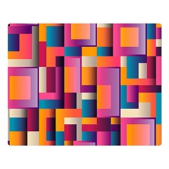 Abstract Background Geometry Blocks Double Sided Flano Blanket (large)  by Bajindul