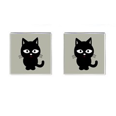 Cat Pet Cute Black Animal Cufflinks (square) by Bajindul