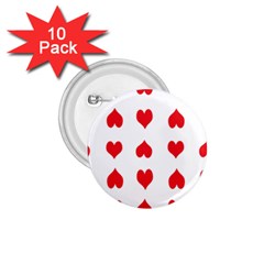 Heart Red Love Valentines Day 1 75  Buttons (10 Pack) by Bajindul