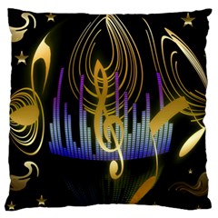 Background Level Clef Note Music Standard Flano Cushion Case (one Side) by Bajindul